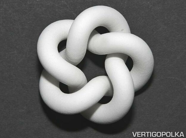 Cinquefoil Knot 2inch in White Natural Versatile Plastic