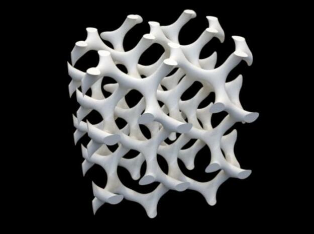 Gyroid Bone 6cm in White Natural Versatile Plastic