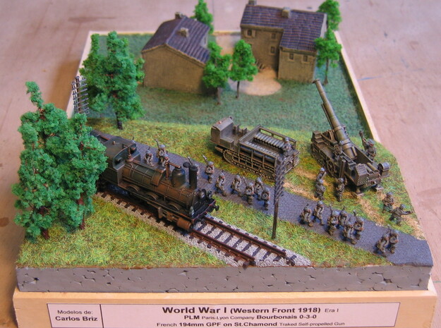 French 194mm GPF on St. Chamond 1/144 in Tan Fine Detail Plastic