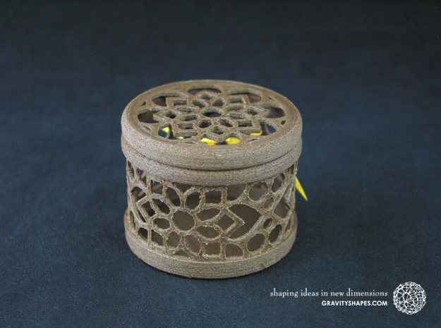 Gift Box No. 1 with Mosaic-2 (filigree, short) in Black Natural Versatile Plastic