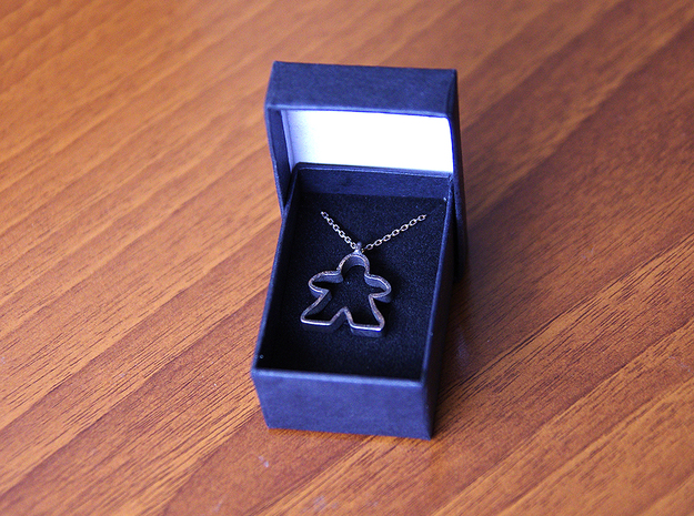 Empty Meeple  [pendant] in Polished Brass