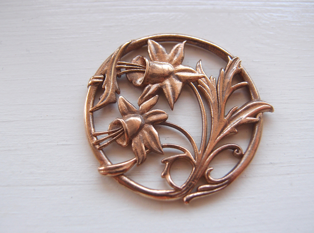 Art nouveau replica 02 - Easter lillies  in Natural Bronze