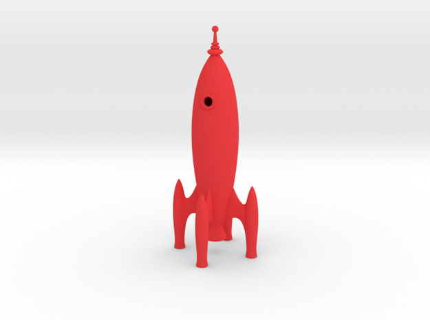 Rocket Ship in Red Processed Versatile Plastic