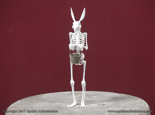 Easter Bunny Skeleton in White Natural Versatile Plastic