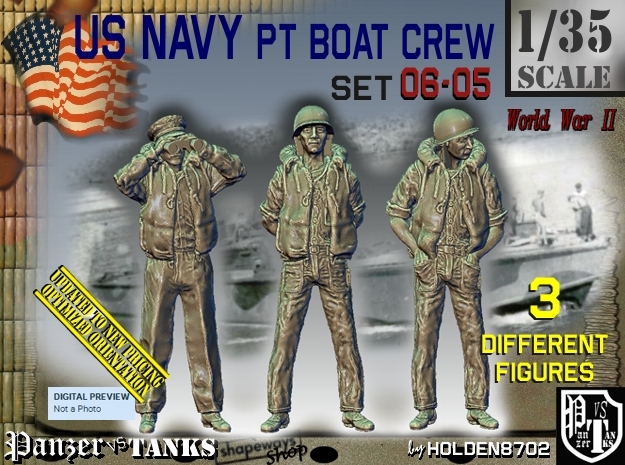 1/35 USN PT Crew Set06-05 in Tan Fine Detail Plastic
