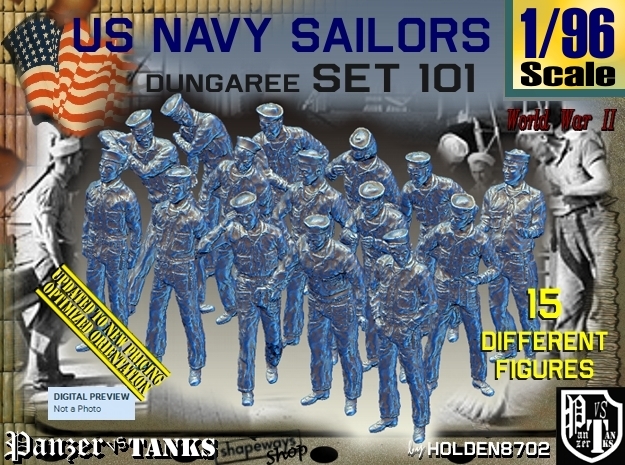 1/96 USN Dungaree Set 101 in Tan Fine Detail Plastic