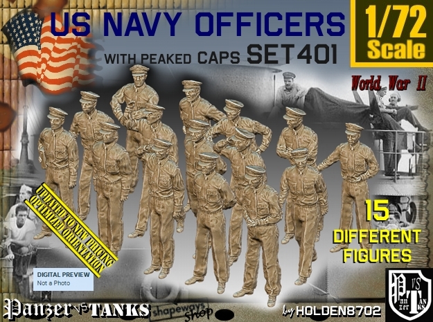 1/72 USN Officers Set401 in Tan Fine Detail Plastic