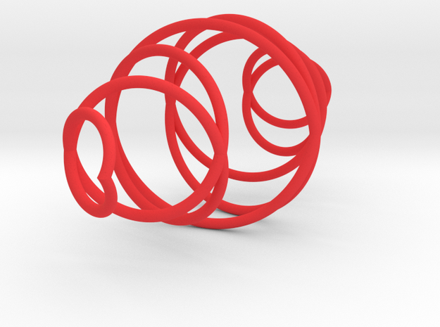 Wavelength Ornament in Red Processed Versatile Plastic