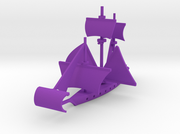 Fan Sail Ship in Purple Processed Versatile Plastic: Large