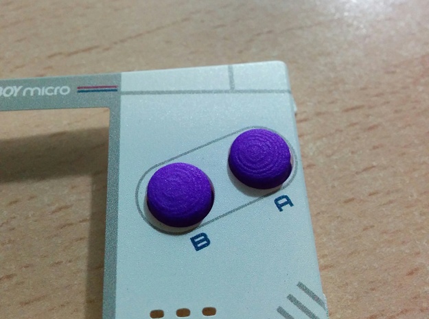 Game Boy Micro A+B buttons in Purple Processed Versatile Plastic