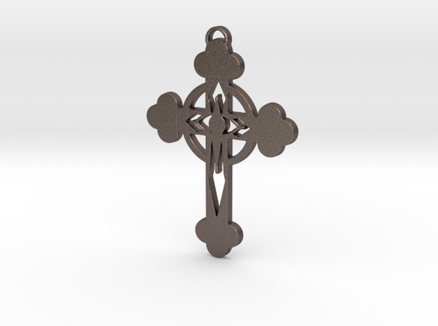 The Lacer Cross in Polished Bronzed Silver Steel