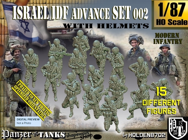 1/87 IDF Infantry Set002 in Tan Fine Detail Plastic