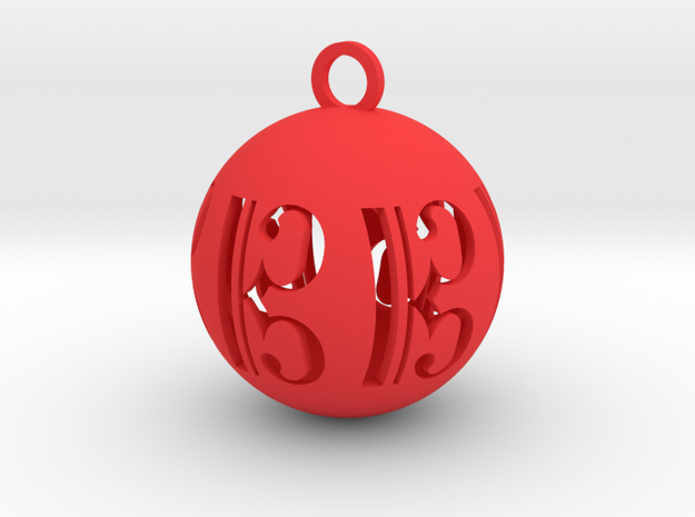 Alto Clef Christmas Tree Ball in Red Processed Versatile Plastic: Small