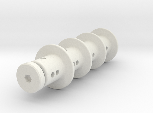 TC Adjustable Body Mount 5mm (Set) in White Natural Versatile Plastic