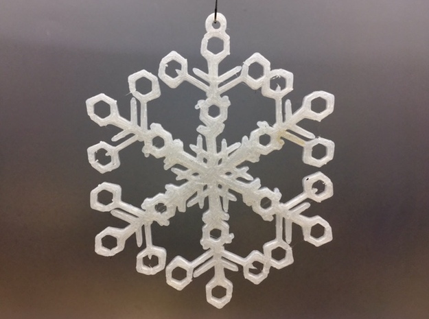 Organic Snowflake Ornament - Switzerland in White Natural Versatile Plastic