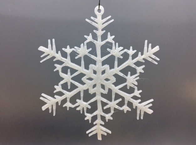 Organic Snowflake Ornament - Estonia in White Natural Versatile Plastic