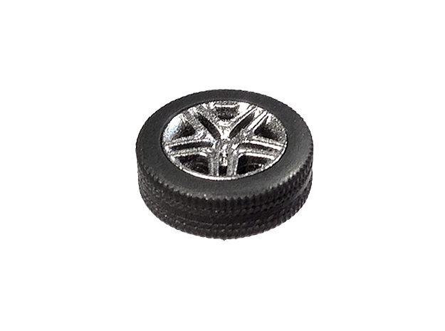 1/87 Car tyres "SUV" - wheels with profile in Smooth Fine Detail Plastic
