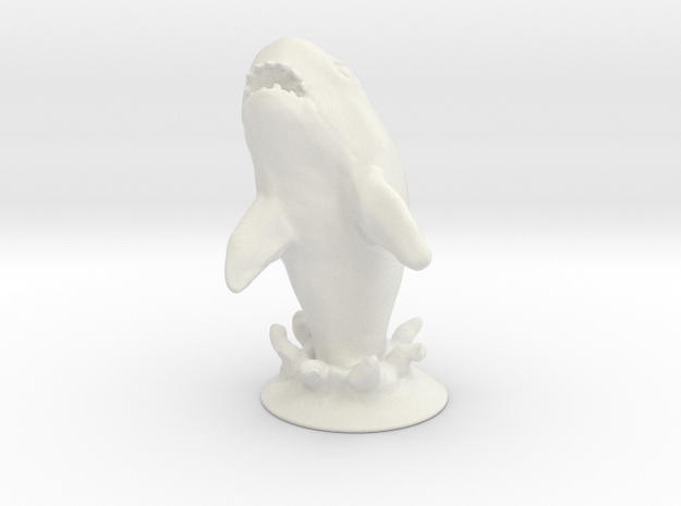 Jumping Great White Shark Table prop in White Natural Versatile Plastic