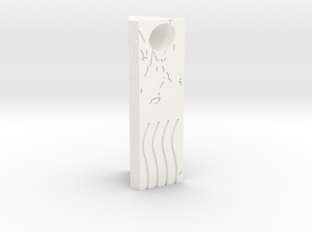 Fire Stone Pendant in White Processed Versatile Plastic