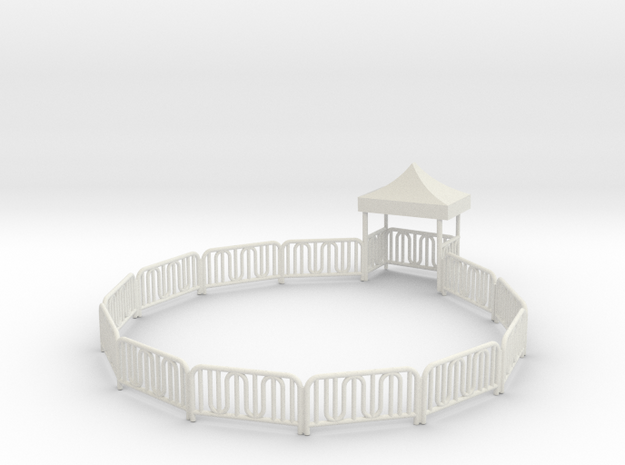 Dive Bomber Fence with entrance gate in White Natural Versatile Plastic