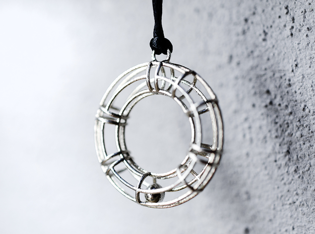 "Salvagente" - doughnut - pendant in Natural Silver (Interlocking Parts)