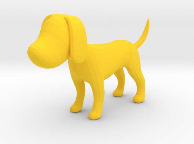 Yellow Earthy Dog in Yellow Processed Versatile Plastic