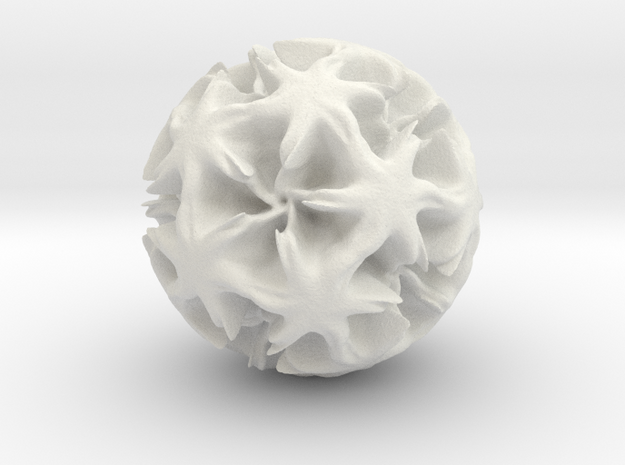 Fractal Spheres - 1 in White Natural Versatile Plastic: Medium