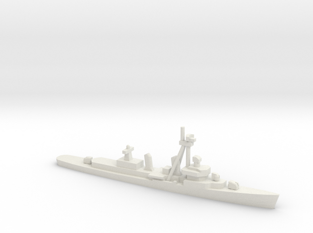 Fletcher-class destroyer (FRAM II), 1/1800 in White Natural Versatile Plastic