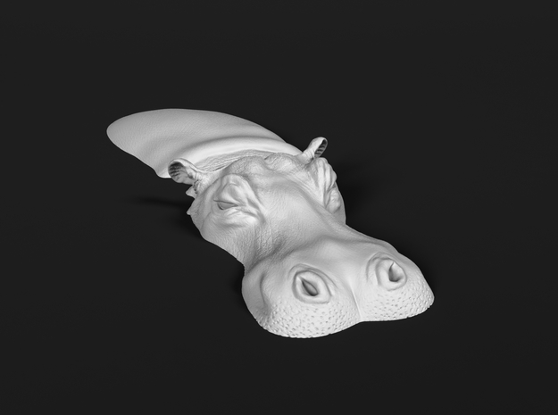 Hippopotamus 1:72 Lying in Water 6 in Tan Fine Detail Plastic