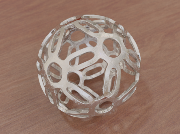 Symmetrical Pattern Sphere in White Natural Versatile Plastic: Medium