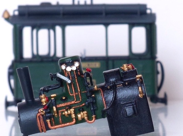 Boiler Henschel steam tram or train 1:87 in Tan Fine Detail Plastic