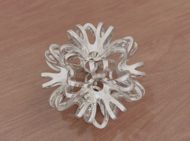Outward Deformed Symmetrical Sphere Version 2 in White Natural Versatile Plastic: Medium
