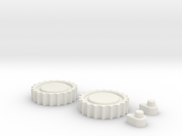 AT-AT Clock Gears and Tips in White Natural Versatile Plastic