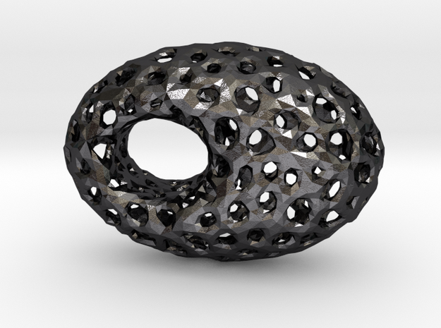Netted Egg in Polished and Bronzed Black Steel
