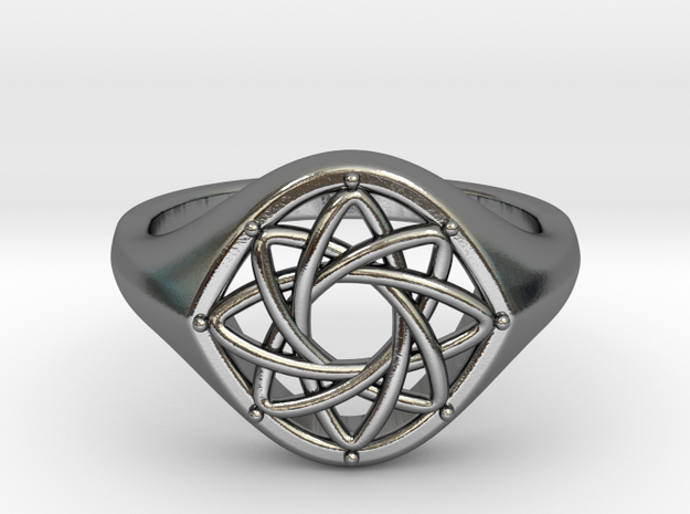 The Feminine Light Signet Ring in Polished Silver: 6 / 51.5