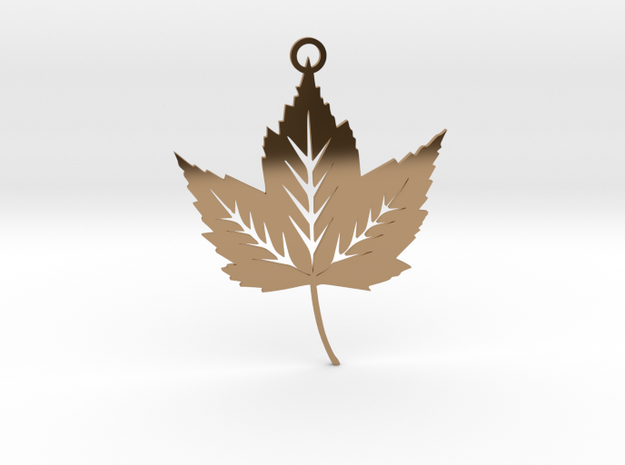 Forest Leaf Pendant in Polished Brass