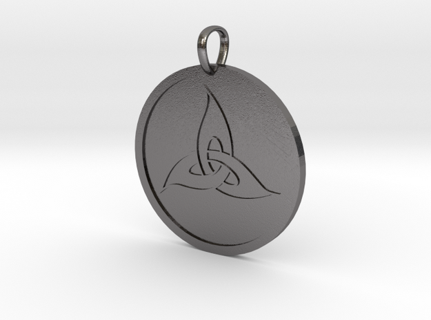 Triquetra Medallion in Polished Nickel Steel