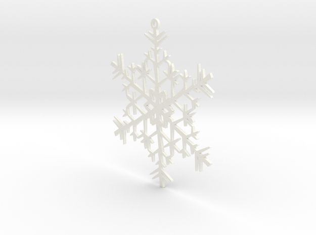 Snowflake Ornament in White Processed Versatile Plastic