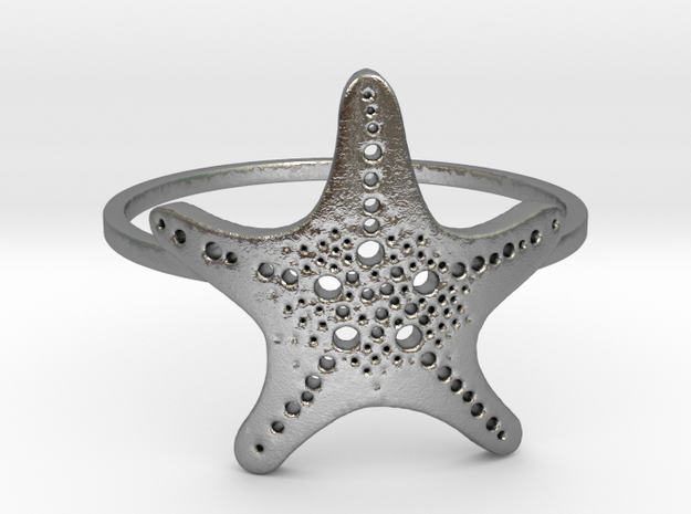 Starfish Ring Size 7 in Natural Silver: 7 / 54