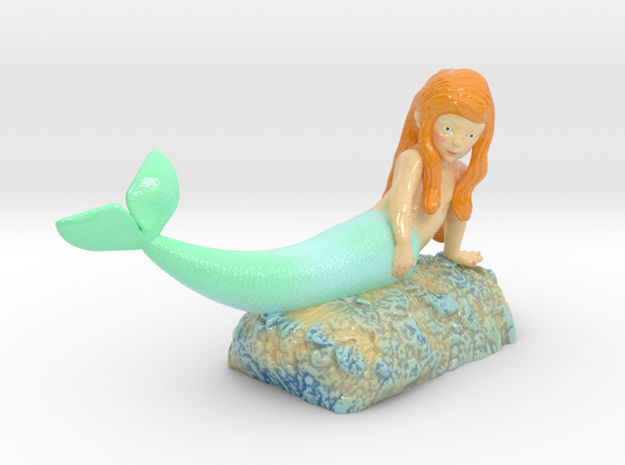 Mermaid in Glossy Full Color Sandstone