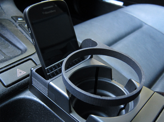 Cell Phone Tray & Improved Cupholder for E36  in Black PA12