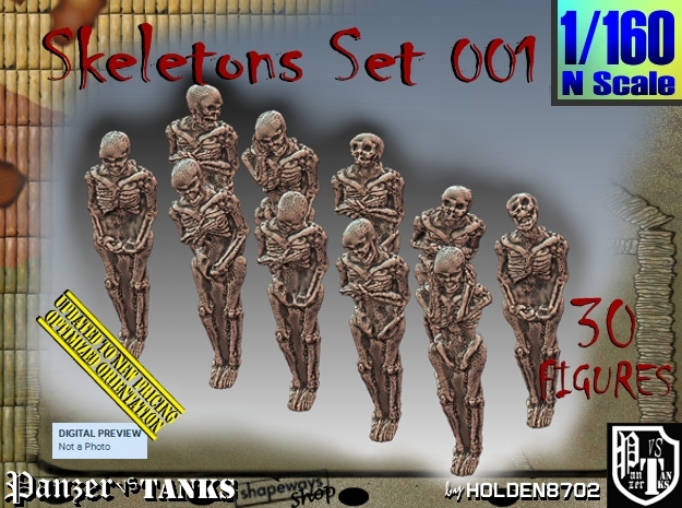 1/160 Skeleton Set001 in Tan Fine Detail Plastic