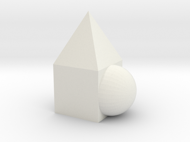 Triangle + square + round as one in White Natural Versatile Plastic