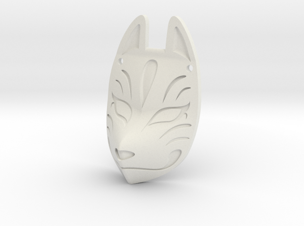 Fox Mask Necklace in White Natural Versatile Plastic