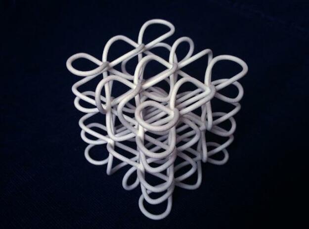 Celtic Knot Cube in White Natural Versatile Plastic
