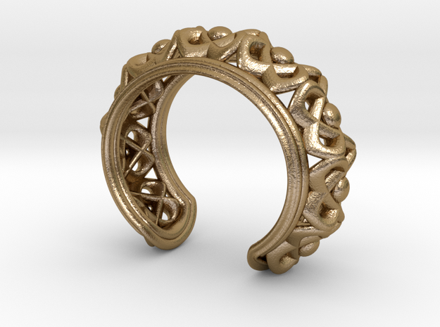 Bracelet "Wreath" in Polished Gold Steel: Small