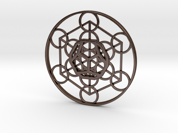 Metatron Cube - Dodecahedron in Polished Bronze Steel