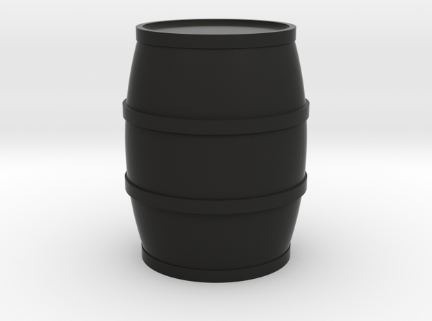 Round Barrel Game Piece in Black Natural Versatile Plastic