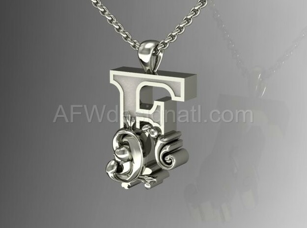 Scroll Letter F – Initial Letter Pendant