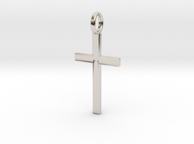 Crucifix - Pendant in Rhodium Plated Brass: Small